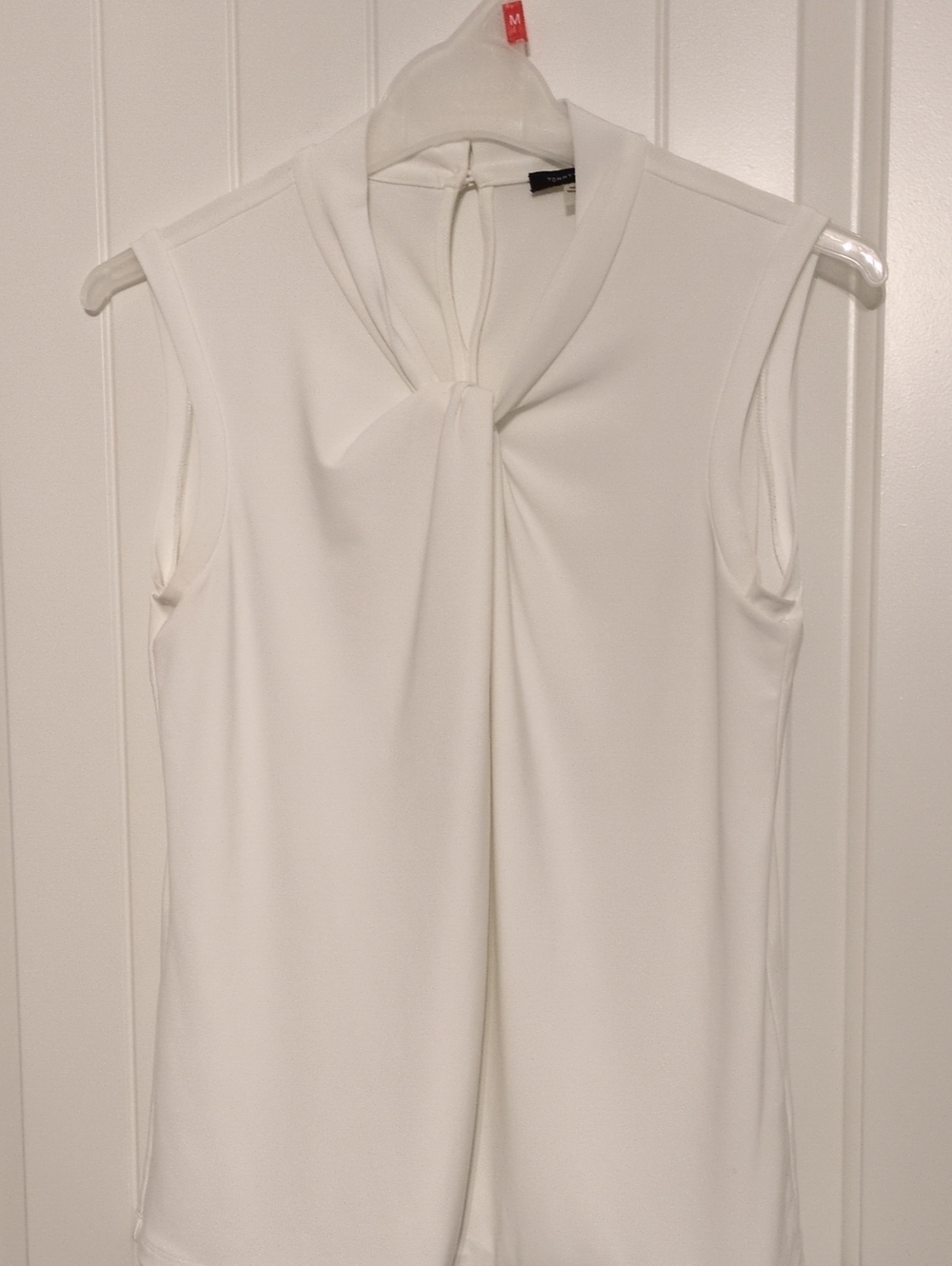 Tommy Hilfiger White Twist-Front Sleeveless Camisole